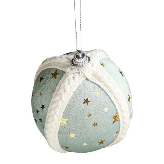 Starry Knit Christmas Ornaments Decorative Foam Balls DIY Craft Festive Tree Decor with Hanging Loop