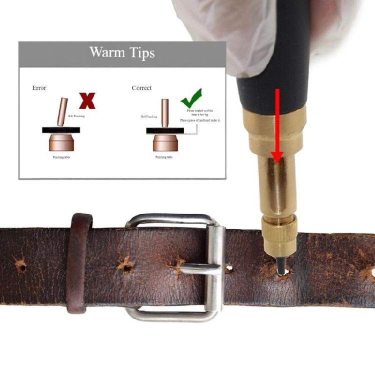 Belt Punch Tool Elliptical Shape Designs Comfortable Handle for Holes In Leather Crafting Repair Supplies