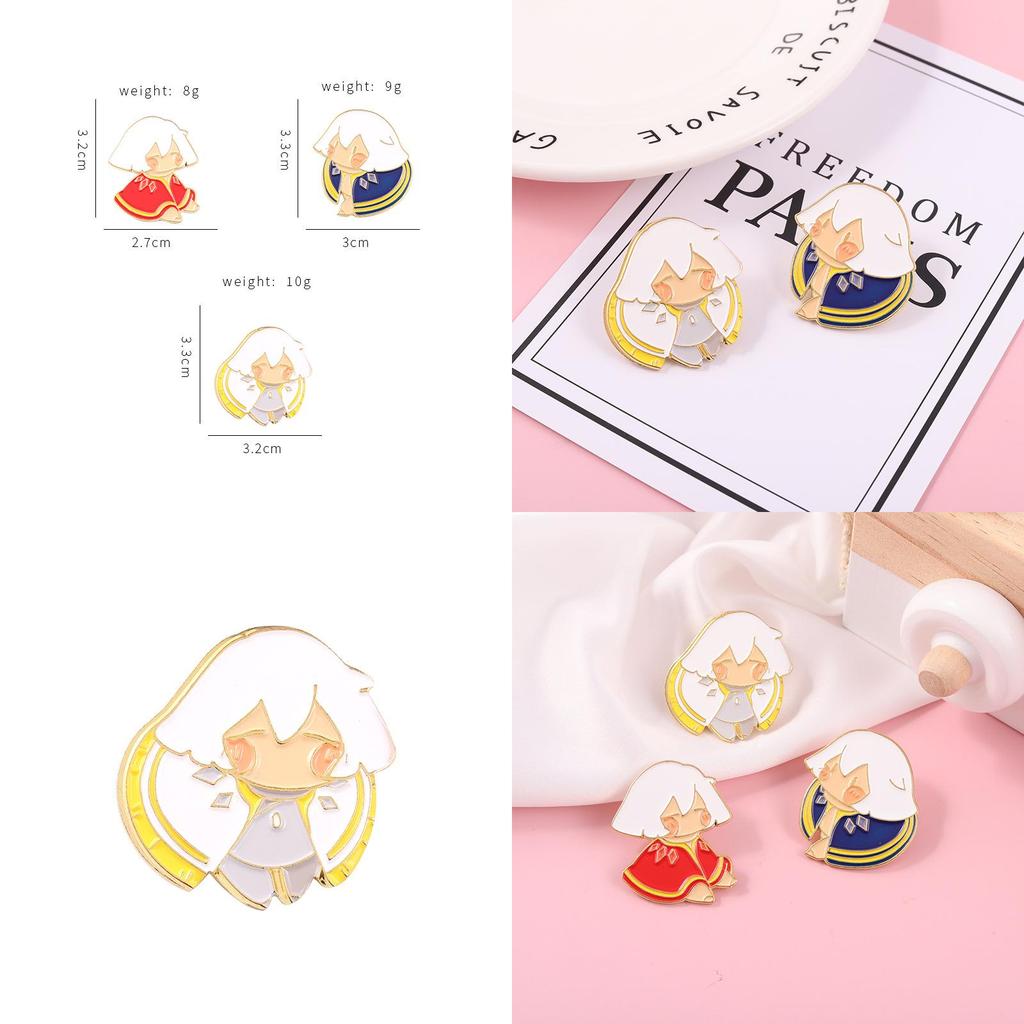 Adorable Game Sky Encounter Brooch Cute Doll Pin With Charming Cloak Design For Sweaters