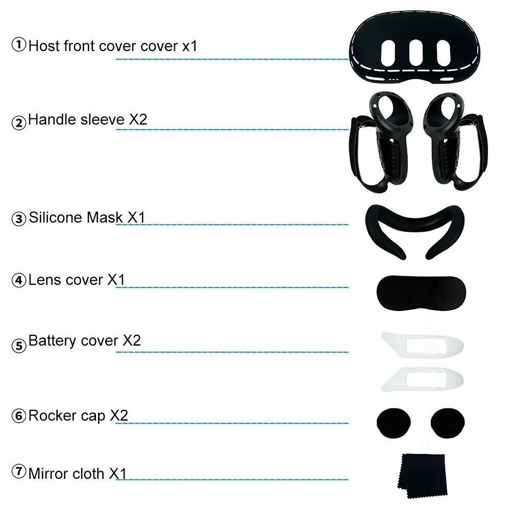 Silicone Protective Cover For Meta Quest 3 Replacement Nose Pad Mask Case VR Glasses Grip Housing For Meta Quest 3 Accessories