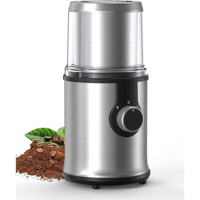 Elektrische Kaffeemühle mit 1 abnehmbaren Tasse, verstellbare Kaffeebohnenmühle, elektrische Gewürzmühle mit rutschfesten Füßen