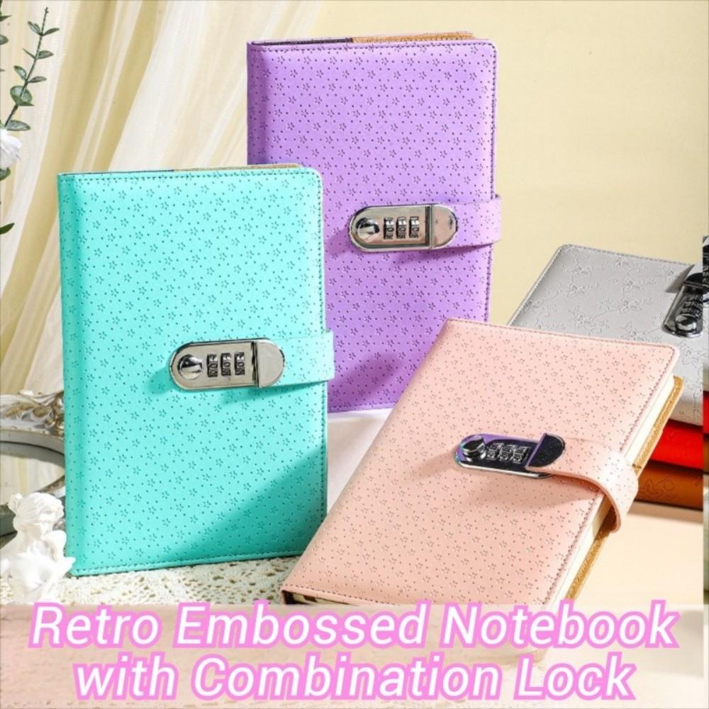 200 Pages Retro Password Book with Lock A5 Diary Notebook  Office School Supplies