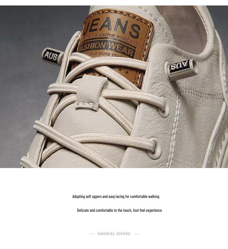 2025 Men's Trendy Autumn White Leather Casual Sports Shoes