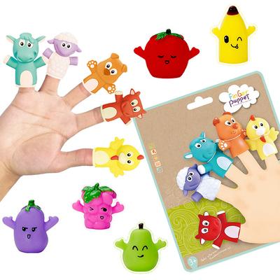 Kinder Mini Tier Obst Gemüse Hand Fingerpuppen Spielzeug Set für Geschichtenerzählen Baby Pädagogisch Geschichte Zeit Bad Eltern Kind Spiel