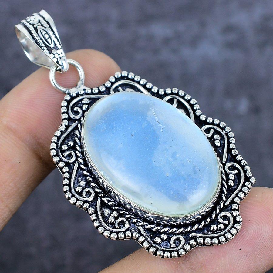 Natural Moonstone Gemstone 925 Sterling Silver Jewelry Pendant 2.44" R9q16