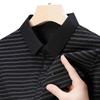Herren Kurzarm T-Shirt High-End Mittelalter Herren Lässig Gestreiftes Poloshirt Herren Halbarm Kleidung