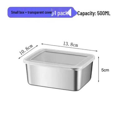 ZISIZ 3-Pack Square 304 Stainless Steel Food Storage Containers with Lids