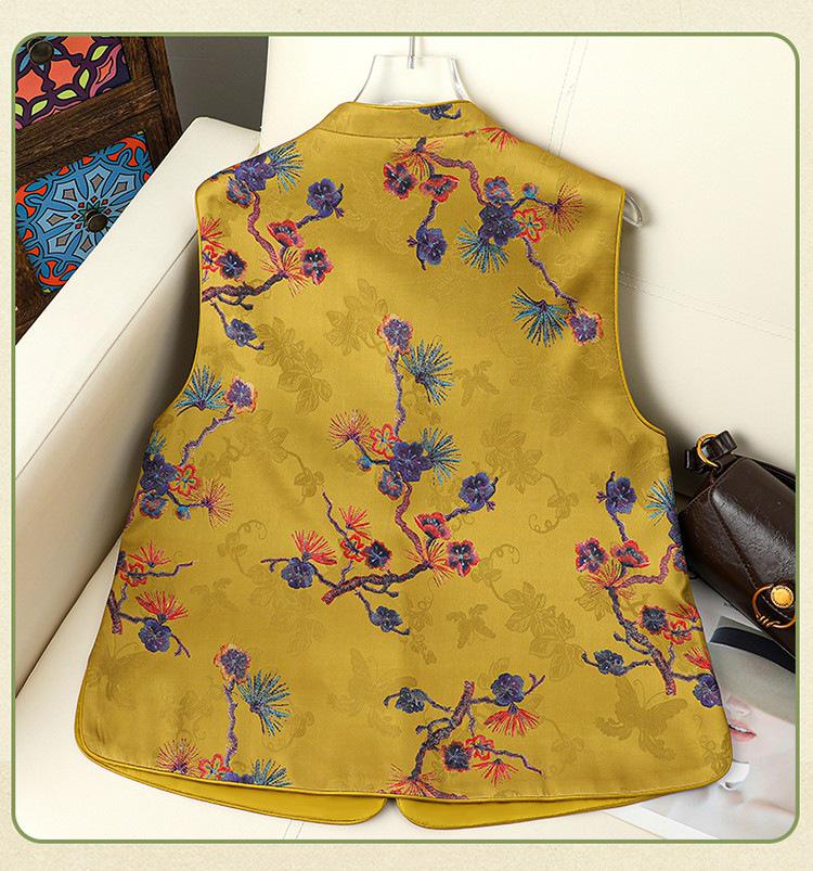 New 2025 Stylish Frog Button Chinese Vest for Middle-Aged & Elderly Women - Perfect for Mother's Day