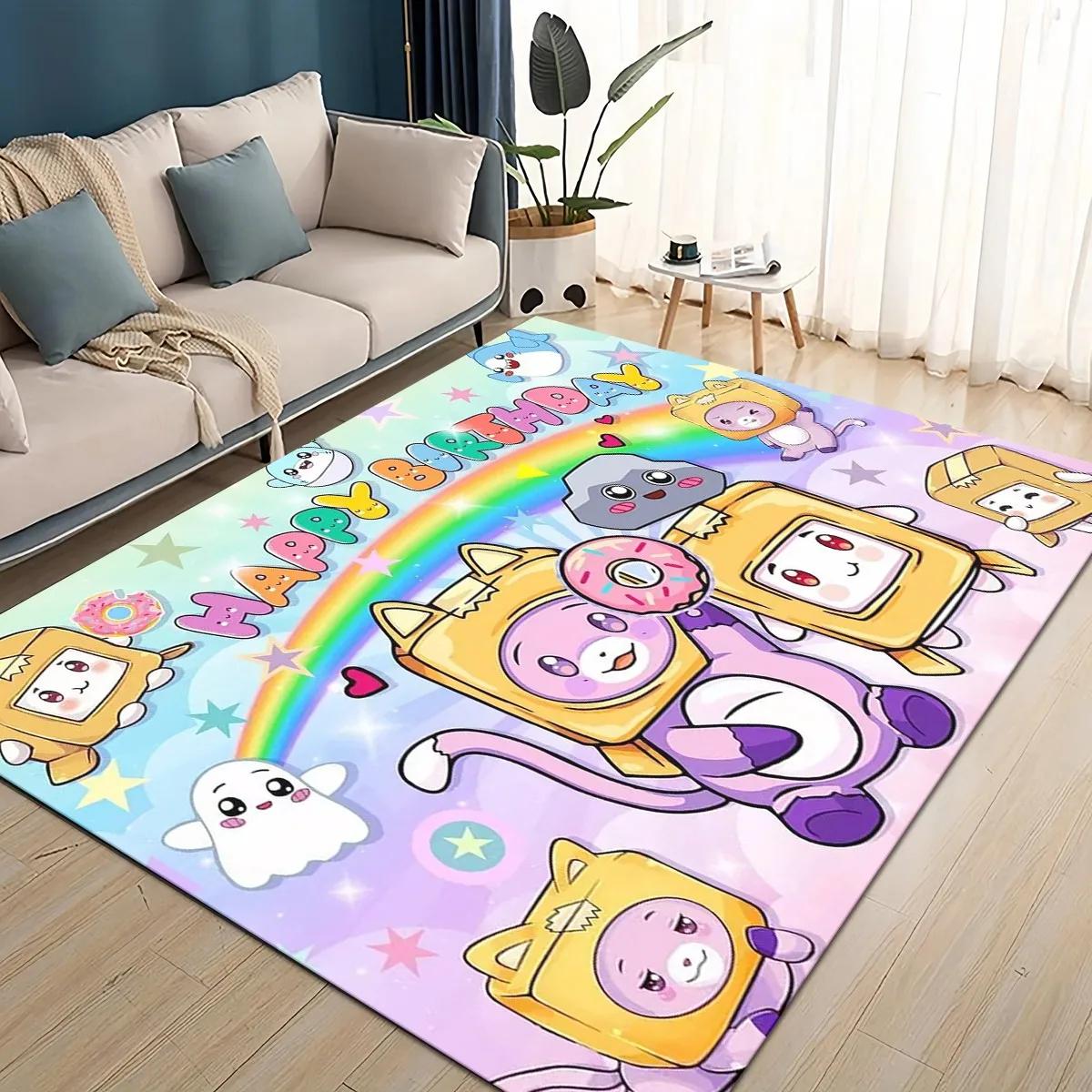 

2025 New Style Lankybox Boxy Foxy Rocky Cartoon Carpet Rug for Living Room Bedroom Home Sofa Decoration,kids Non-slip Floor Mat 40x60cm( 15x23in )