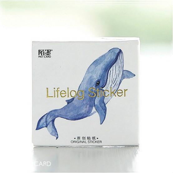 1 Pack/45 Pcs Whale Label Decorative Stationery Stickers Scrapbooking DIY Diary Notebook