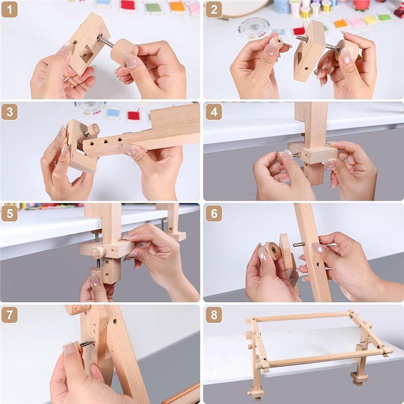 B97A-Stitching Frame For Sewing For Needlepoint& Quilting, Adjustable Desktop Holder Embroidery Frame Accessory