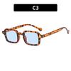 Fashion Square Sunglasses Women Anti-glare Retro Rivets Decoration Rectangle Shades UV400 Men Leopard Blue Sports Sunglasses