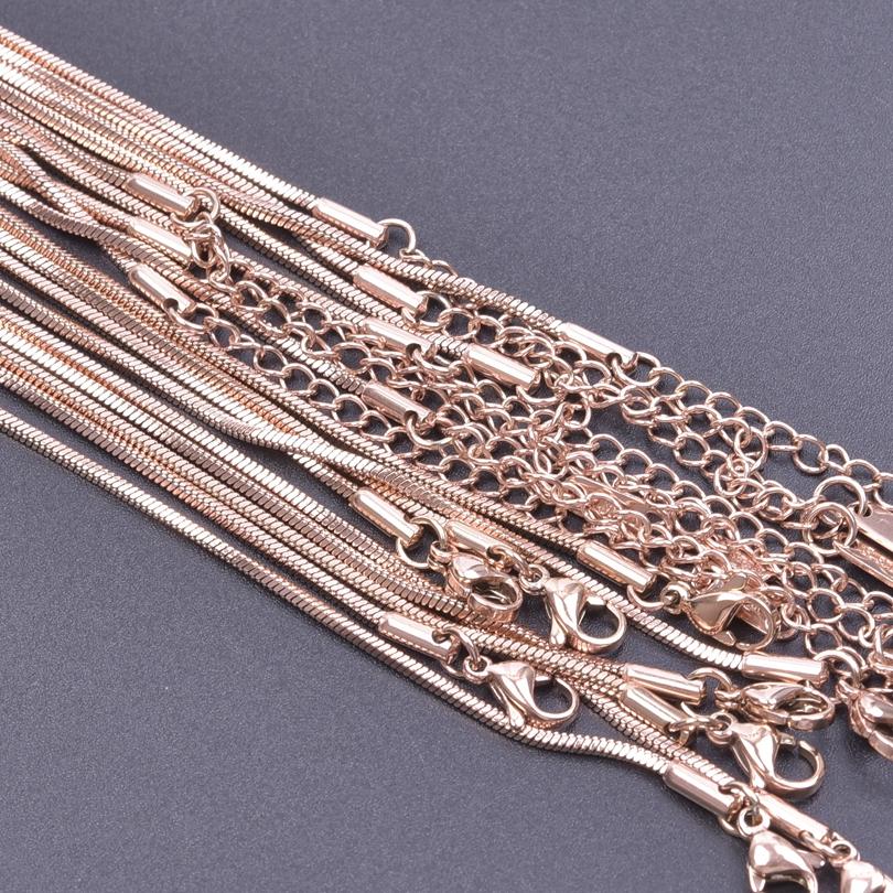 1/5/10pcs Wholesale 40+5cm Square Snake Chain Jewelry On The Neck Decor Stainless Steel Necklaces For Women Men Accessories Gift