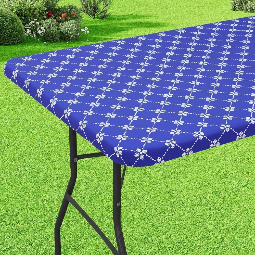 Elastic Edge Elastic Fitted Tablecloth Scratch Resistant Table Linen Table Cover  Camping