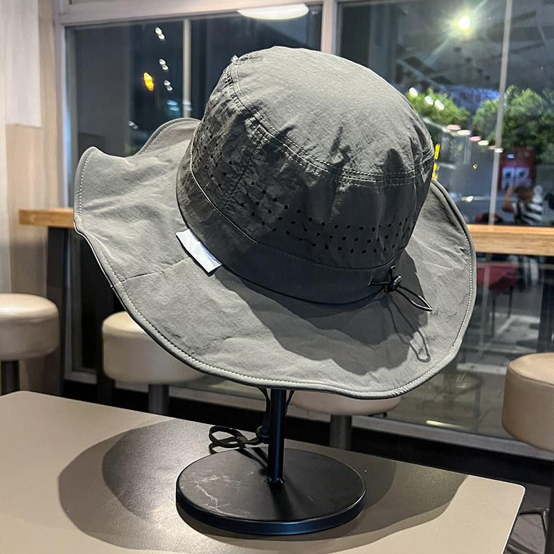 Big Head Circumference Bucket Hat Men's and Women's Summer Quick-drying Mesh Breathable Sunscreen Hat Simple Solid Color Outdoor Camping Mountaineerin