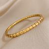 Greatera Trendy Gold Plated 316L Stainless Steel Bangles Bracelets for Women Delicate Cubic Zirconia Bracelet Party Jewelry