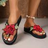 Sapatos Femininos 2025 Chinelos Básicos Femininos Novos Chinelos de Praia Florais Femininos Verão Mais Vendido Chinelos de Salto Confortáveis