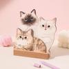 2026 Small Desk Calendar with Wooden Base Cute Dog Cat Patterns Monthly Planner