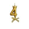 Gold & Silver Crown Number Birthday Candles (0-9) for Kids' Cakes