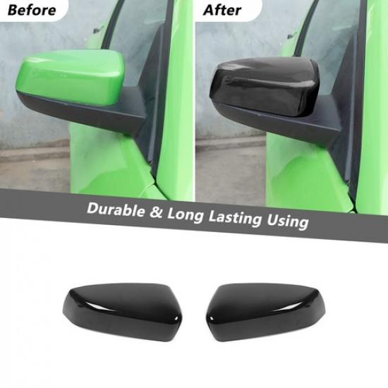 2X Black Rear View Mirror Guards Decor Cover Trim Kit for 2009-2013 Ford Mustang