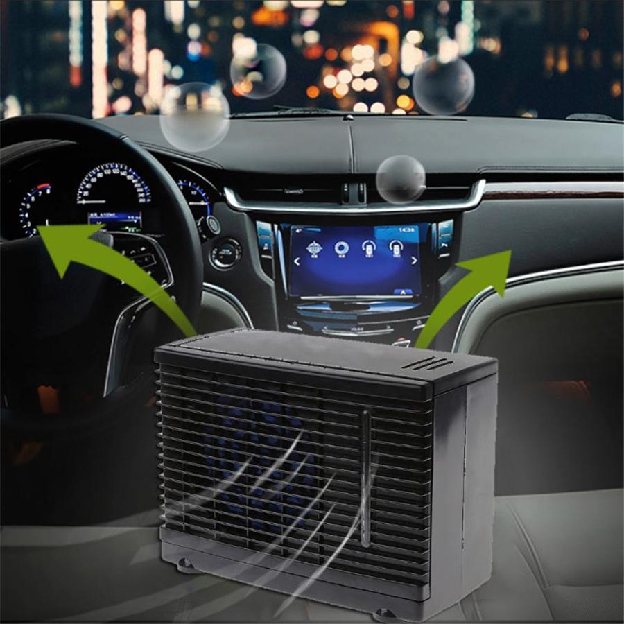 60W 24V Car Truck Summer Cooler Cooling Fan Water Air Conditioner 2 Speed Black