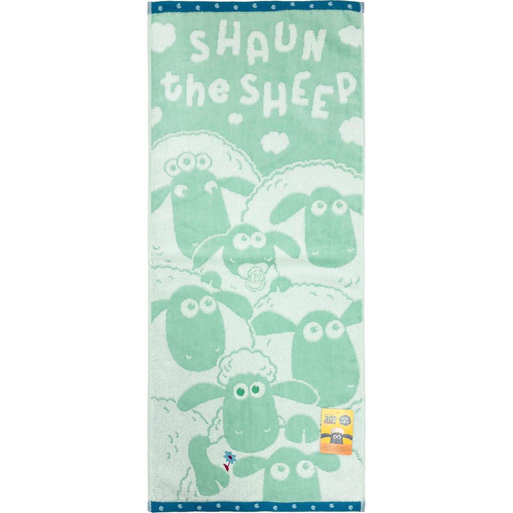 Hayashi Face Towel, Shaun the Sheep Look-Up, Green, Approx. 34 x 80 cm, FP202904