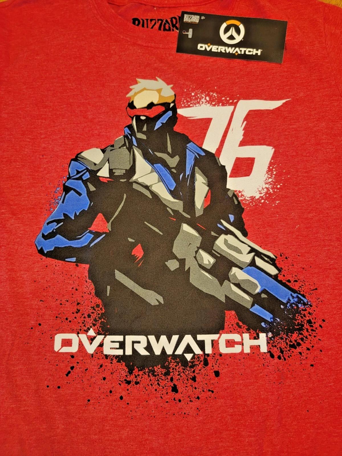 Overwatch Soldier 76 T-Shirt Men s Medium Red Blizzard Official Gamer Graphic XL