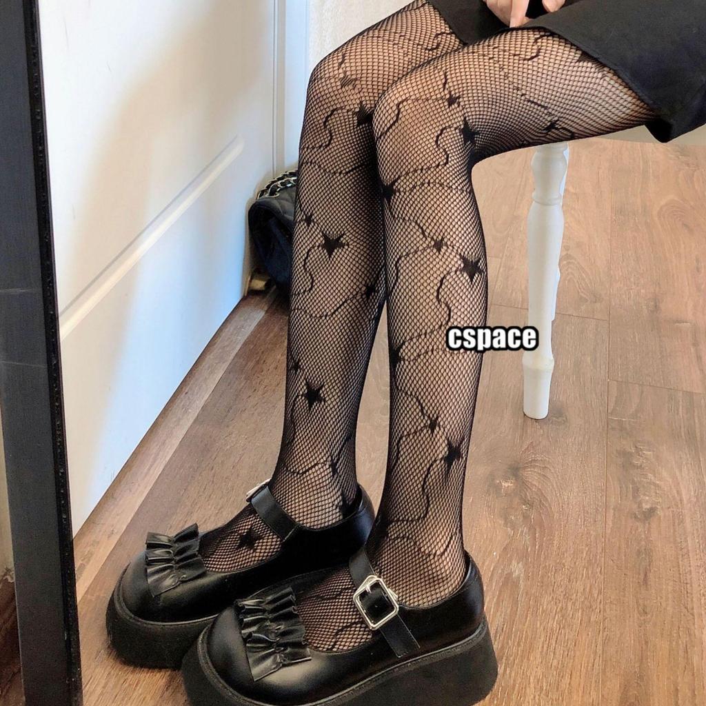 Czarne Jedwabne Koronkowe Kabaretki Lolita dla Kobiet - Odporne na Zaciągnięcia, Mikropresja, Piękne Nogi