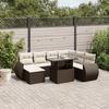 VidaXL Garden Lounge Set 8 Pcs with Brown Cushions Wicker 3268703
