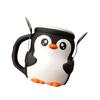 Lovely Penguins Ice Cream Pint Holder Reusable Ice Cream Container Popsicles Holders Beer Can Cup Sleeve With Spoon Slot
