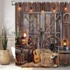 Country Barn Door Shower Curtain Farm Vintage Pattern Theme for Bathroom Bathtub Decoration Accessories Shower Curtain with Hook