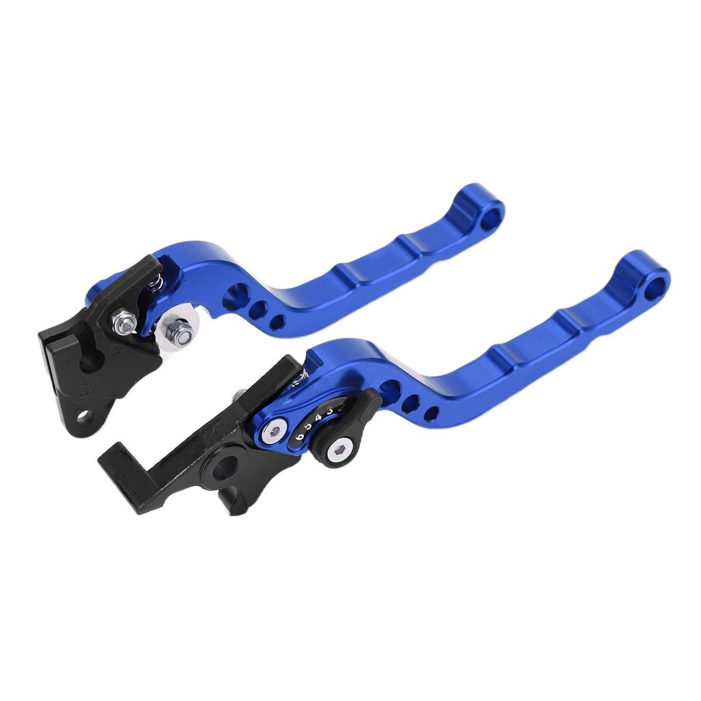 2PCS Motorcycle Brake Clutch Lever Handlebar Braking Device Adjustable Aluminium AlloyBlue