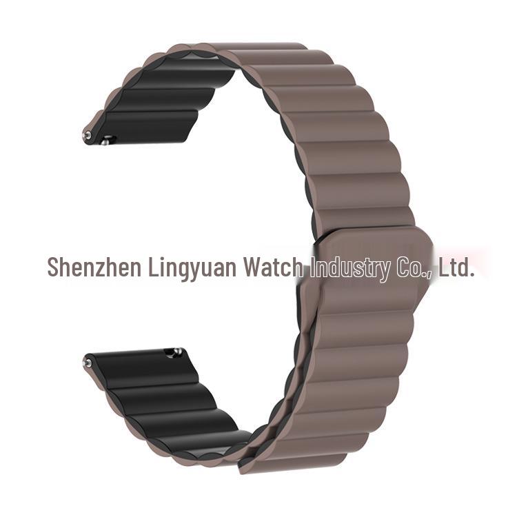 Huawei GT5 & Samsung Two-Tone Silicone Magnetic Loop Watch Strap (16mm/18mm)