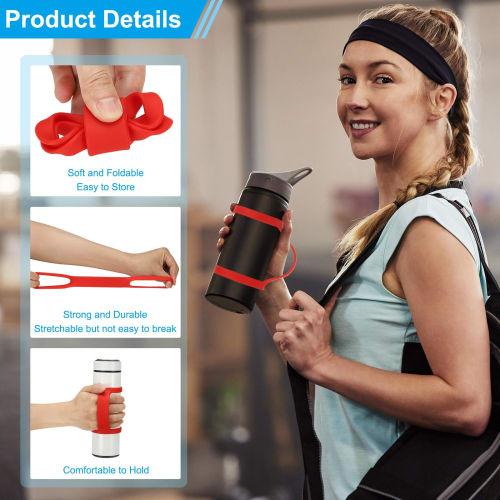PATIKIL Water Bottle Carrier Grip, Portable Soft Silicone Non-Slip Water Handle Grip Water Bottle Holder Strap for Outdoor Running, Biking, Gym, Joggi