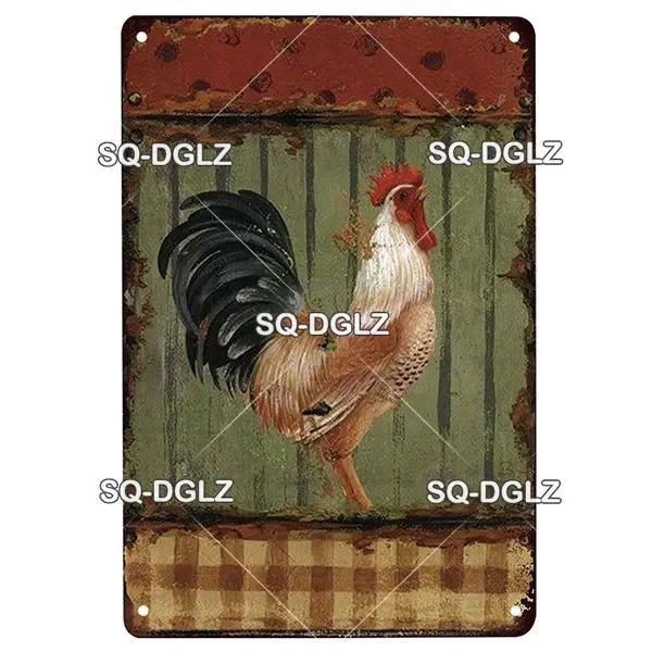 Chicken Zone Metal Sign Vintage Metal Plaque Plates Decor For Pub Bar Garden Wall Decor Tin Signs Fresh Eggs Poster