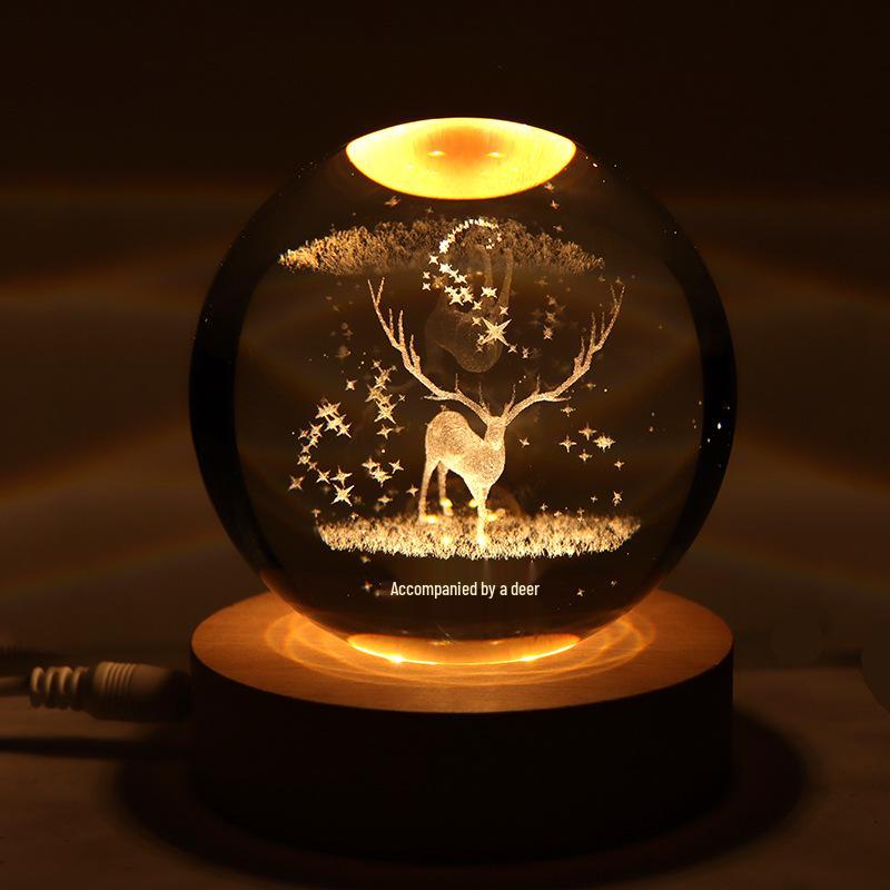Starry Sky Crystal Ball Night Light - Creative Desktop Ornament Gift