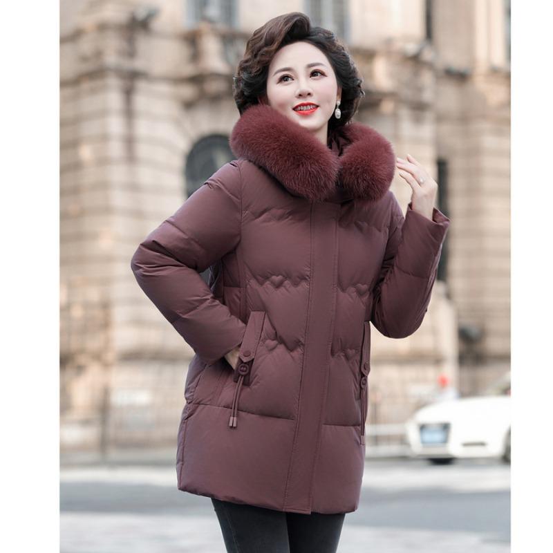 Padded Mother's New Thickened Medium and Long Winter Padded Clothes, Winter Coats, Medium and Old Padded Jackets, Women's Clothing