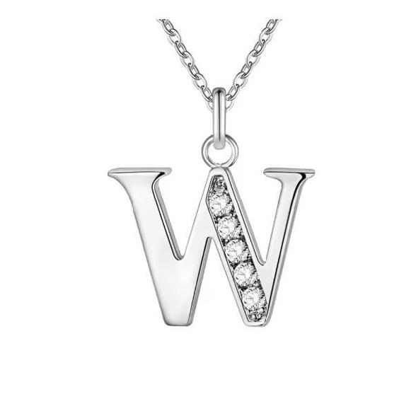 26 letters 925 sterling silver Necklace Pendant Shining 5A Zircon for Women Fashion Wedding Engagement Jewelry GiftsGood product