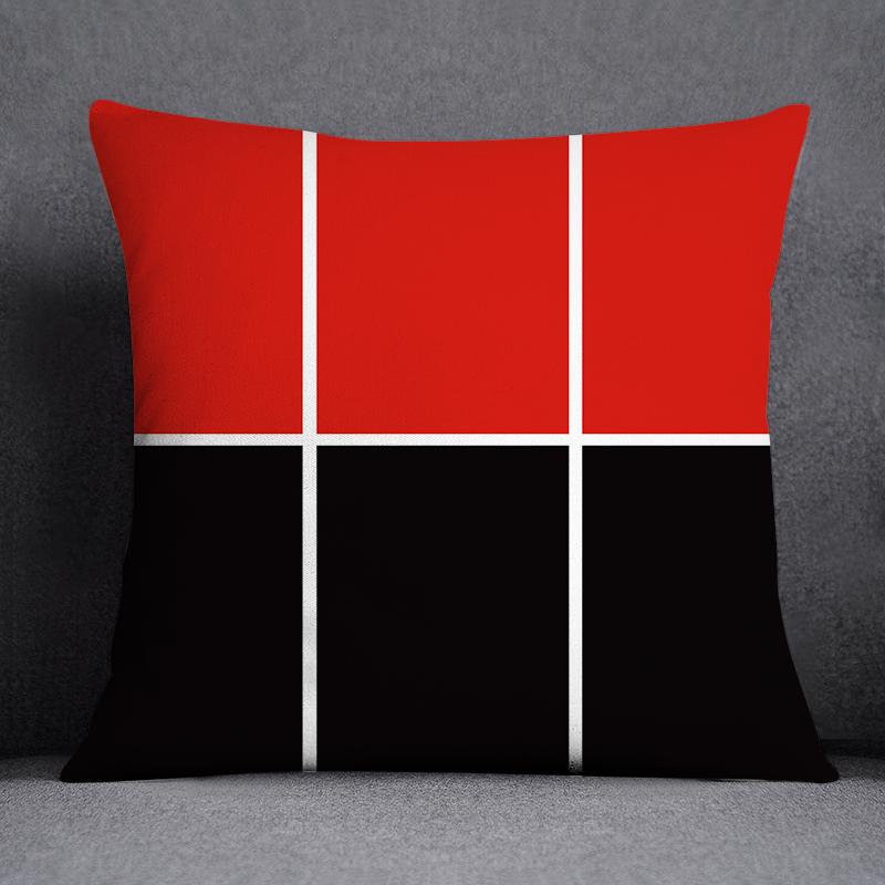 

Colorful geometric printing pattern home living room cushion cover sofa decoration square polyester pillowcase 16x16Inch