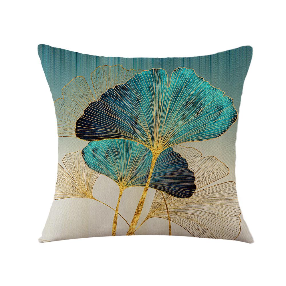 Pillow Home Ginkgo Plant Print Car Cushion Bedside Cushion Pillow Cover
