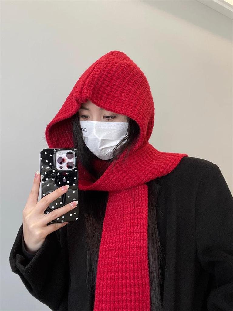 Wool Knitted Solid Color Scarf: Winter Warmth, Versatile Neck Warmer for Women, Couples, and Students