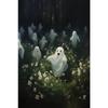 Halloween Ghost Poster Cute Ghost Forest Canvas Printing Poster Wall Art Festival Decoration Painting for Home Living Room Decor