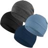 Confezione da 2 berretti Headshion leggeri 100% cotone, cappelli per dormire, berretti con ricamo 3D a teschio per uomo e donna, fodera traspirante per casco