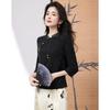 Korean style fashionable Chinese style buckle jacquard shirt