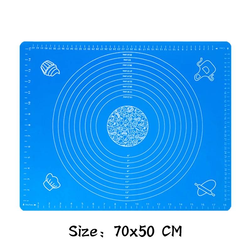 Multicolor Silicone Baking Mat Baking Sheet Pizza Dough Mat Soft Rolling Pastry Board Cutting Fondant Cake Dough Pad Bakeware