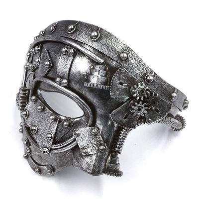 ENN LLC Venetian Phantom of the Halloween Mask, Opera, Cyborg, Steampunk, Cosplay, (Antique Silver)