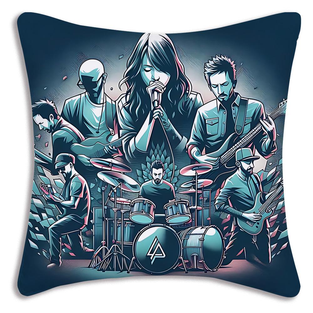World Famous Rock Band Linkin P-Park Pillow Covers Sofa Decorative Home Double-Sided Printing Short Plush Cute Cushion Cover
