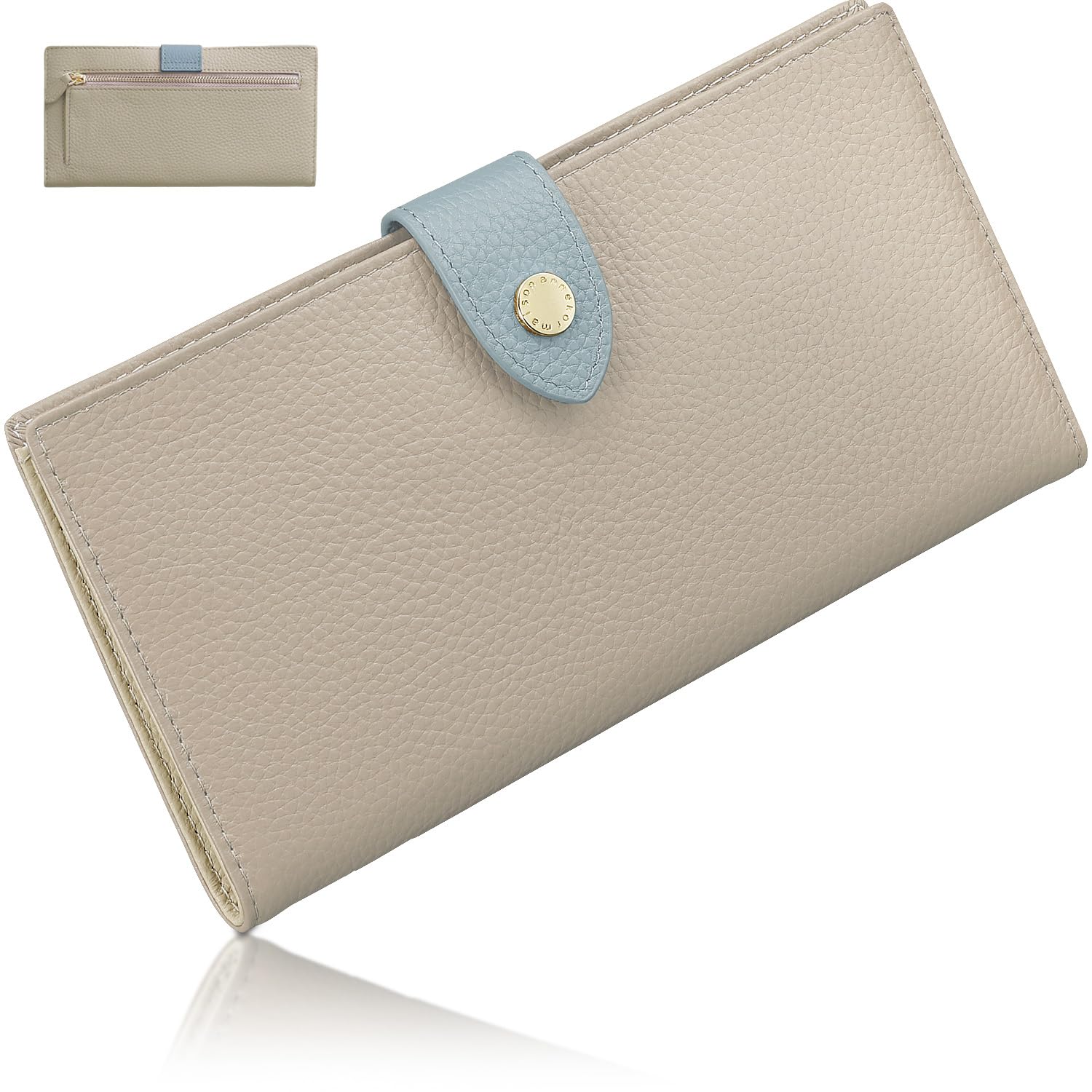 

Long Wallet Thin Wallet for Genuine Coin Cashless Leather Skimming RFID x Ice [Encore] [Ultra 7mm] Women, Leather, Thin, Light, Slim, Compact, Purse,