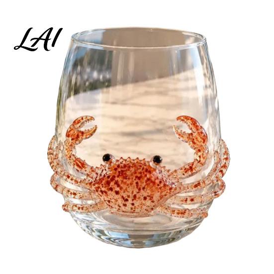 Spezialglasware für Partys Oktopus Glasbecher Ozean Wale Seepferdchen Krabben Quallen Cocktailglas Zuhause Küstenverzierung Bar Handgefertigt