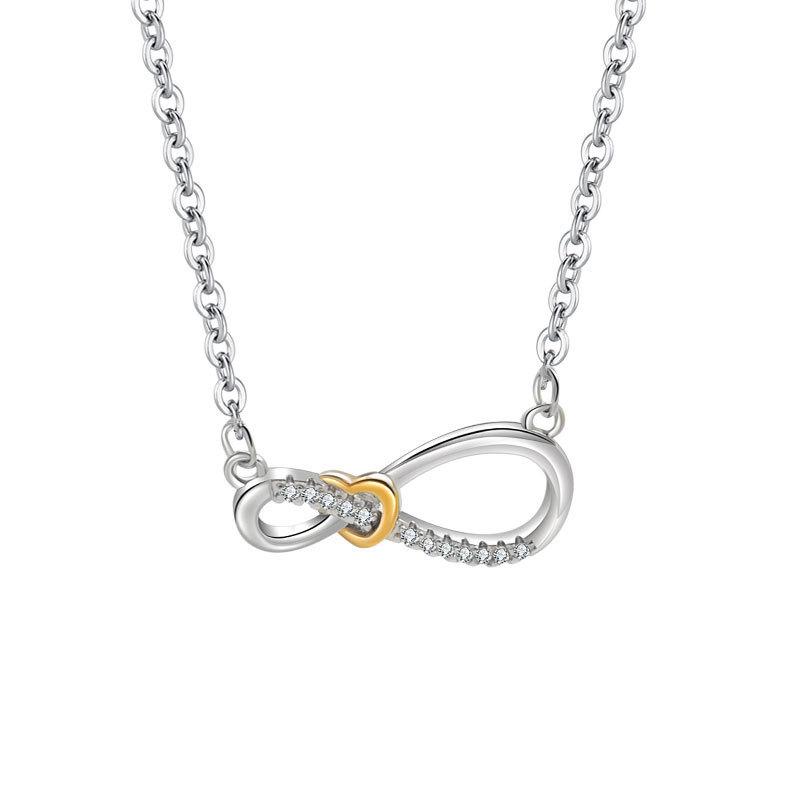 Vintage Infinity Figure 8 Buckle Necklace Bracelet Ring Set Minimalist Fashion Jewelry Gift For Women